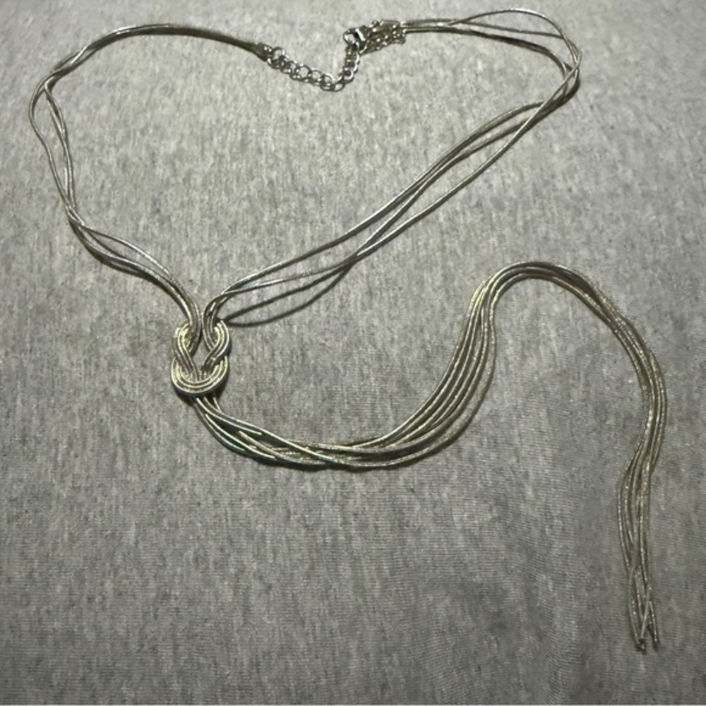 Elegant Silver Knot Necklace